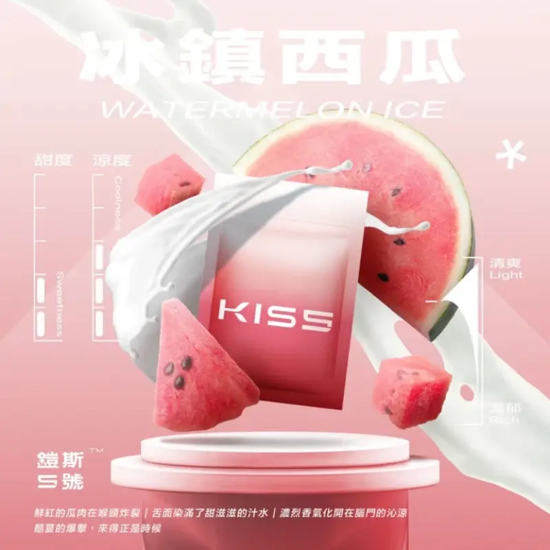 KISS-鎧斯5號一代煙彈-冰鎮西瓜.webp - BA Vaper | BA-TOP 台灣官方旗艦店 | 電子煙主機·煙彈·一次性霧化器